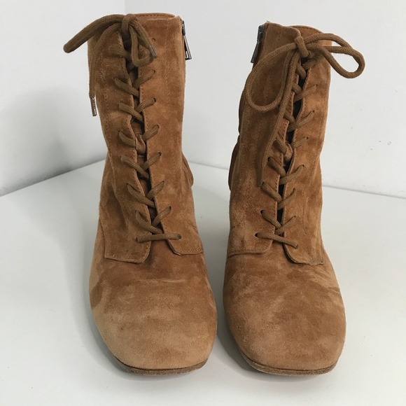 VINCE Leather Ankle Boots Lace Up Women's 9 - Picture 2 of 12